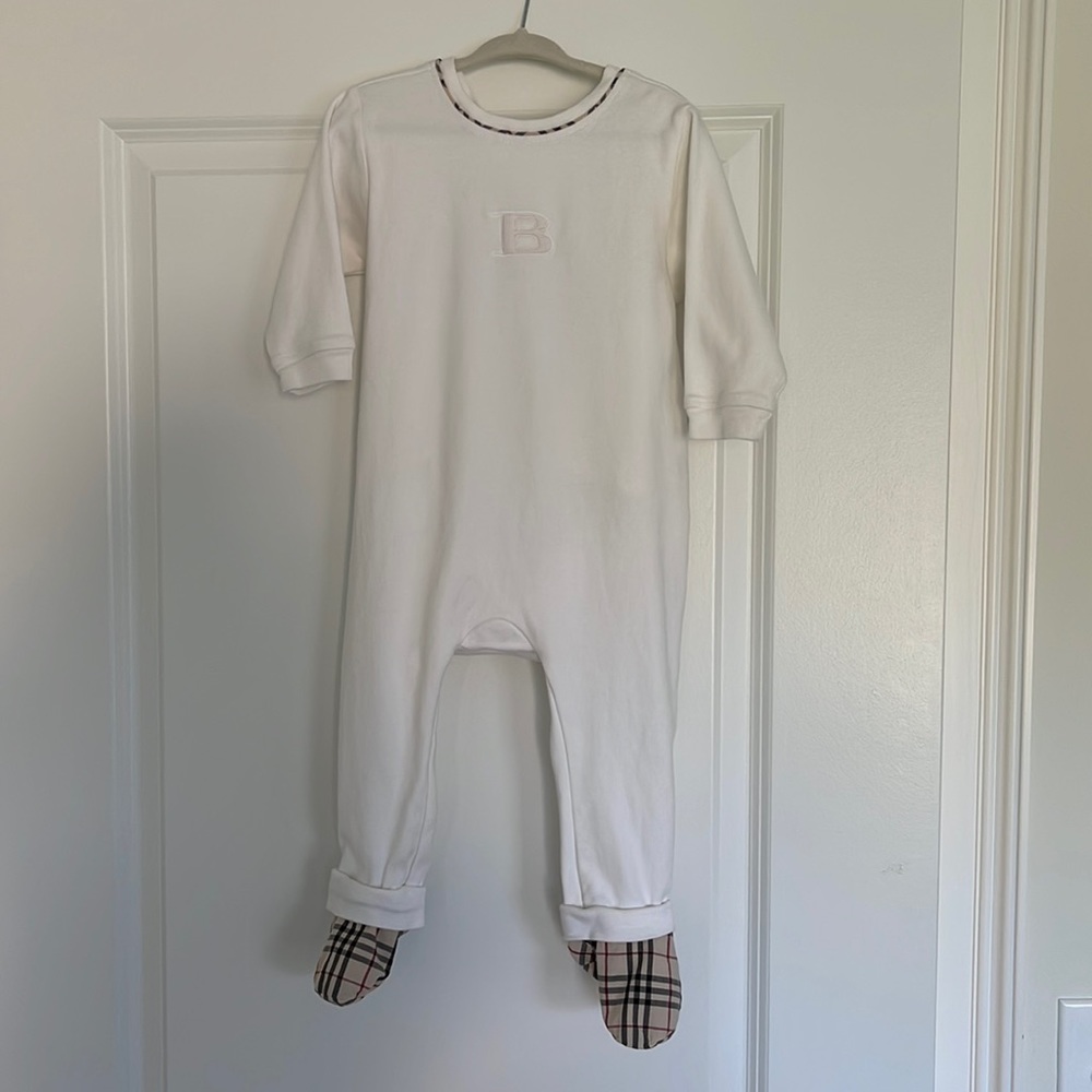 Unisex Burberry footed onsie